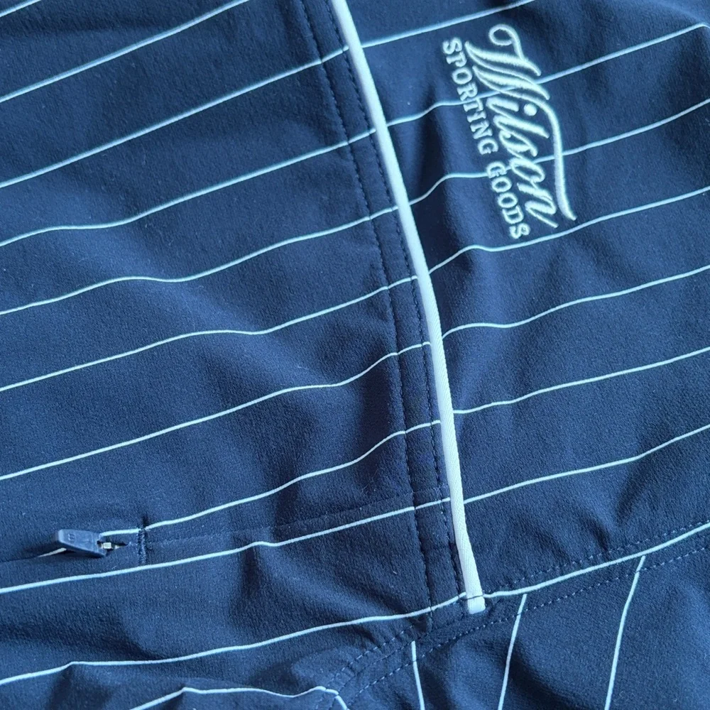 Wilson Davenport Woven Popover XS Classic Navy Pinstripe NWT - Picture 6 of 8